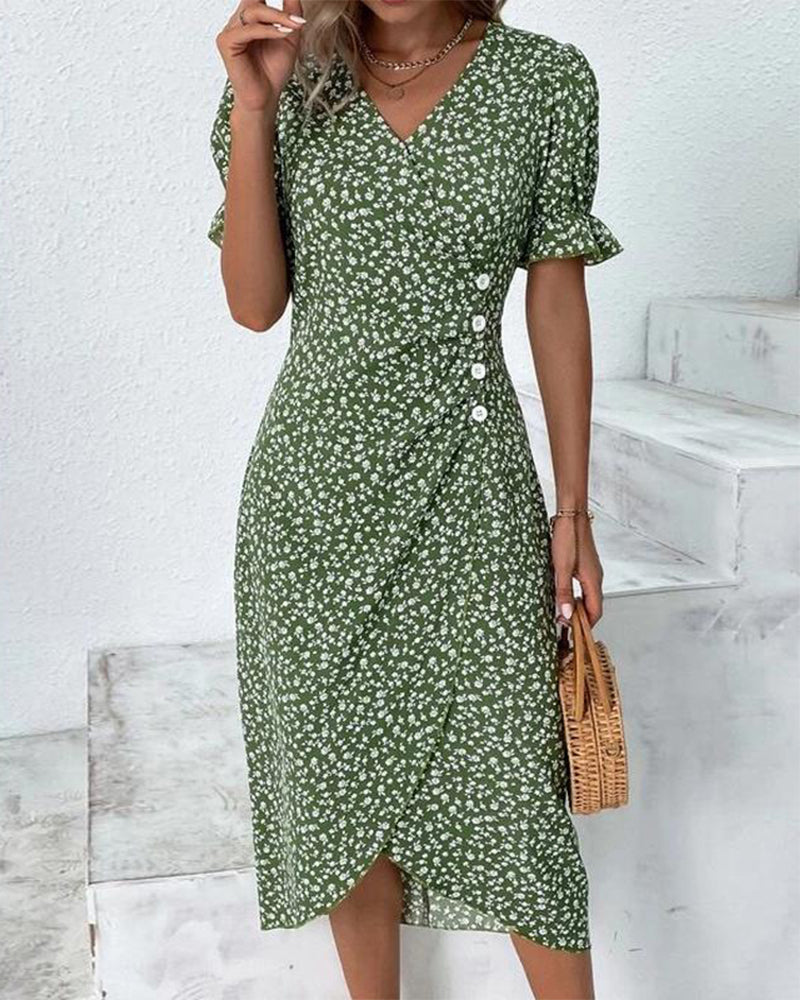 Sophie | Robe Midi Élégante et Confortable avec Imprimé Floral