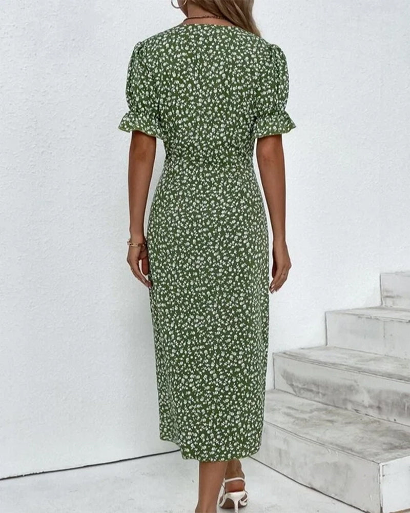 Sophie | Robe Midi Élégante et Confortable avec Imprimé Floral