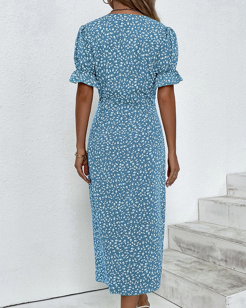 Sophie | Robe Midi Élégante et Confortable avec Imprimé Floral
