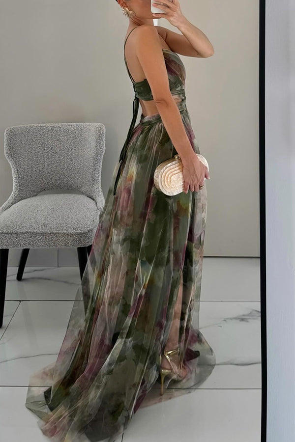 FLORELLA | Robe Maxi Bohème avec Imprimé Floral Romantique