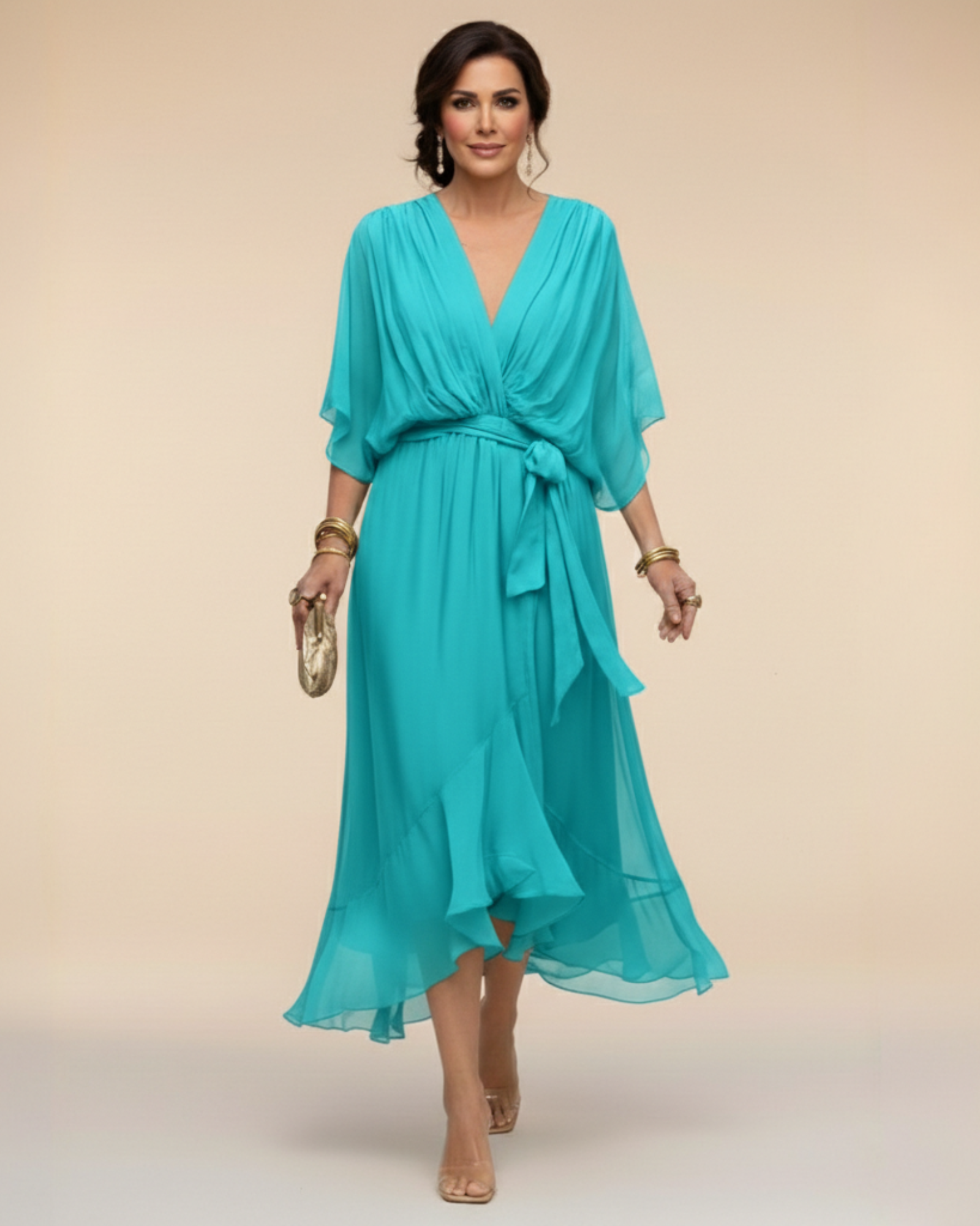 Julieta | Robe en chiffon décolleté en V