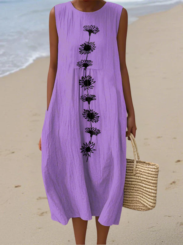 Emma™ Violet Bloom midi-robe