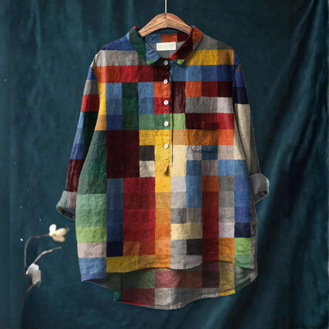 Seraphina™ | Blouse en Lin Élégante avec Imprimé