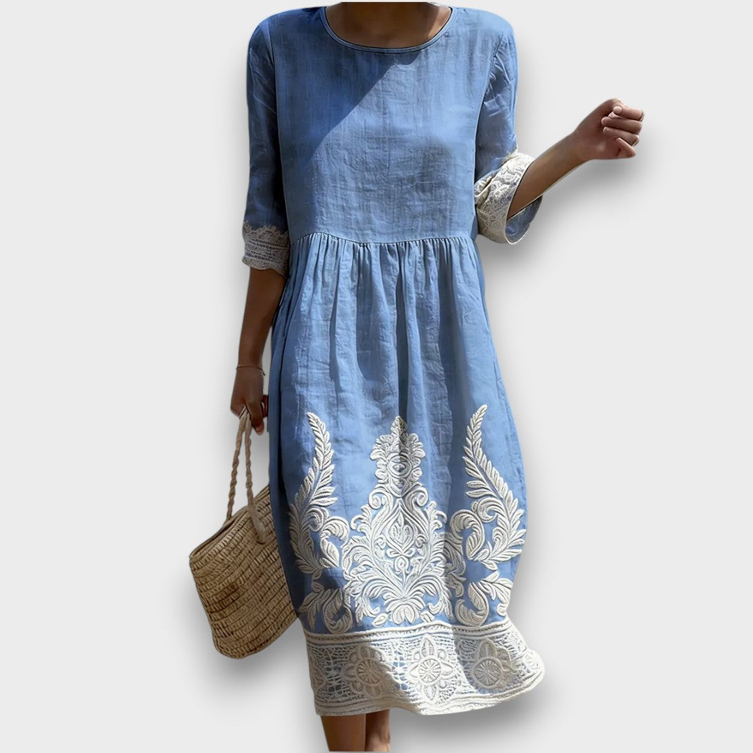 Tiffany | Robe avec imprimé de plantes et fleurs