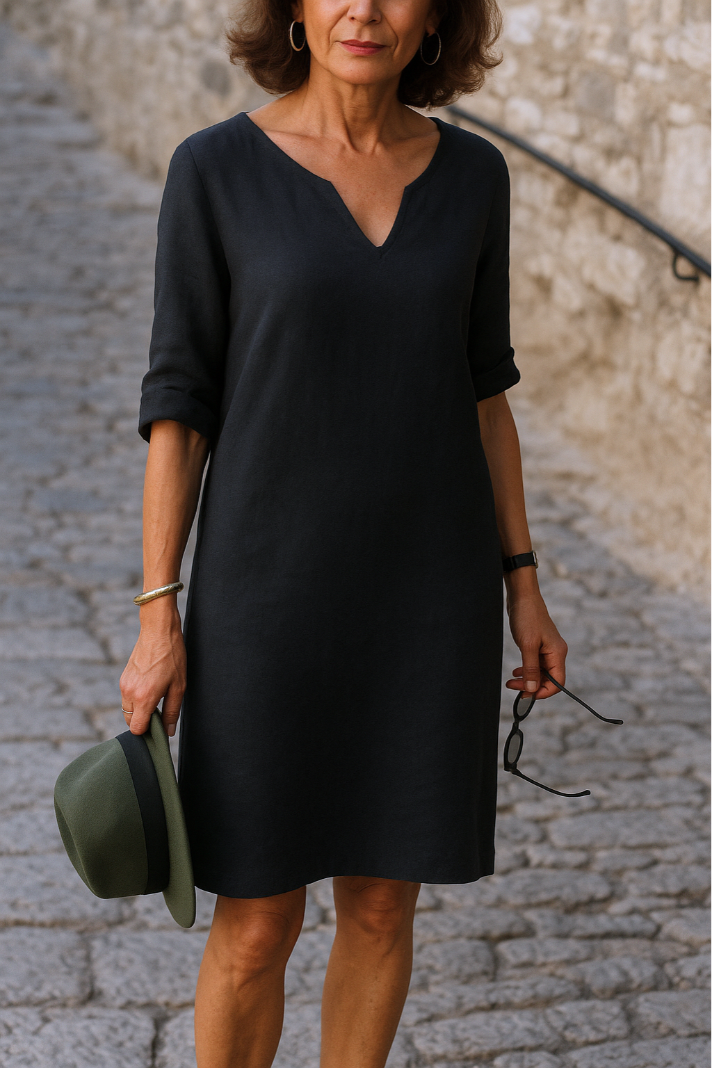 ADRIANA | Robe fluide avec décolleté en V et ligne élégante pour chaque moment de la journée