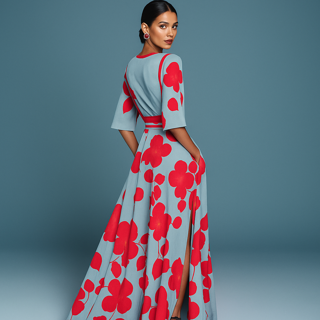 Mila™ | Robe maxi fluide à col en V