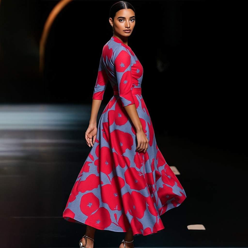 Sanne™ | Robe Confortable à Manches Trois-Quarts
