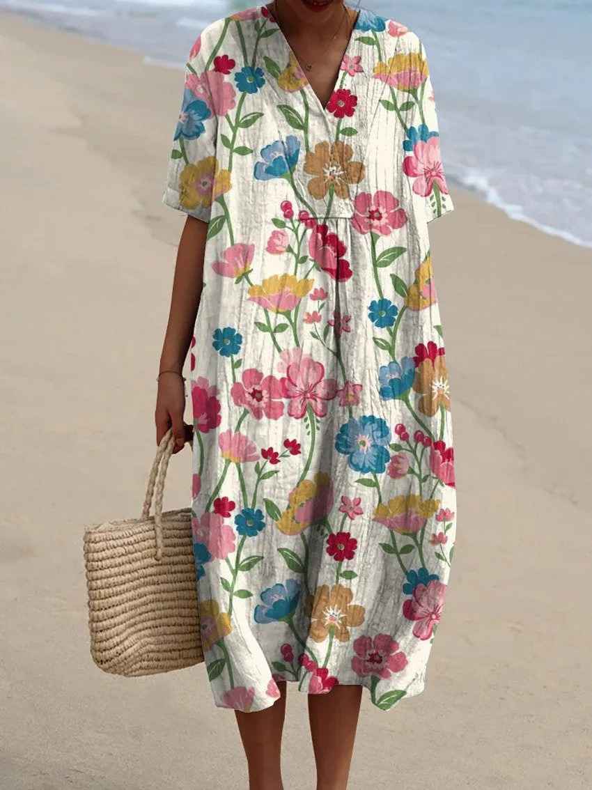Robe imprimée brise d'été