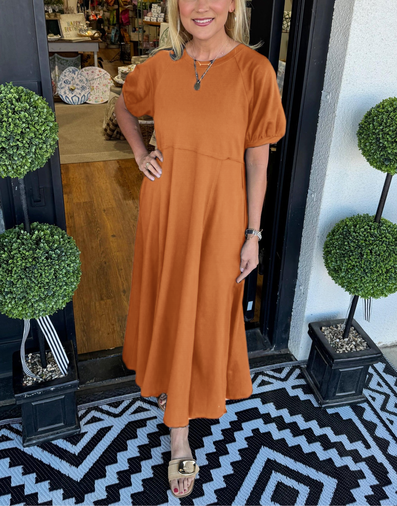 ODETTE | Robe Maxi à Manches Bouffantes pour une Grâce et un Confort Flatteurs