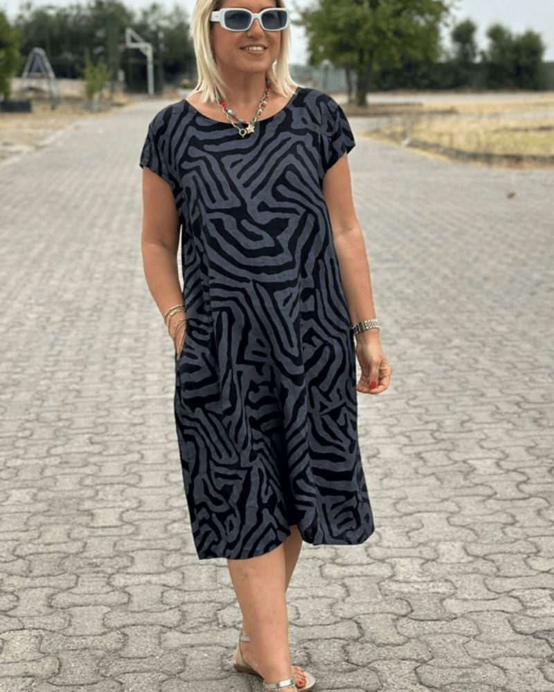 SABRINA | Robe d'Été Légère avec Imprimé Moderne pour Confort et Style Quotidien