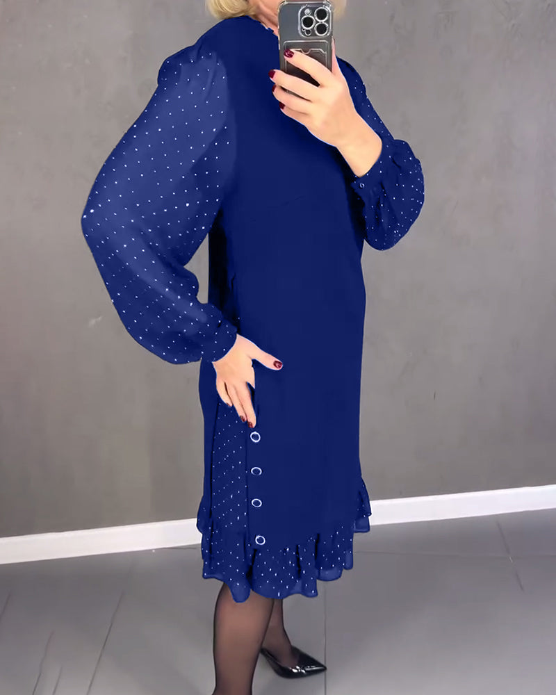 ELIANA | Robe Élégante avec Manches Transparentes et Coupe Flatteuse pour les Occasions d'Automne