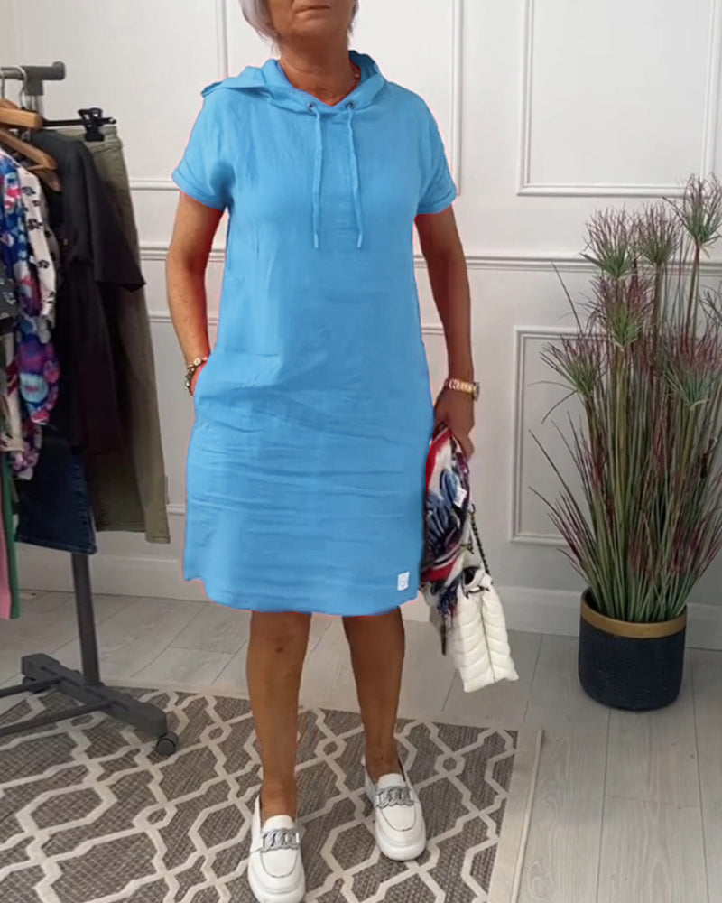 INES | Robe décontractée avec capuche et manches courtes parfaite pour l'été