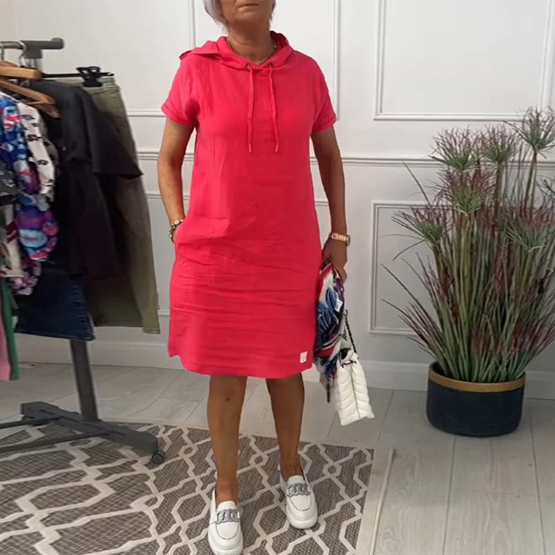 INES | Robe décontractée avec capuche et manches courtes parfaite pour l'été