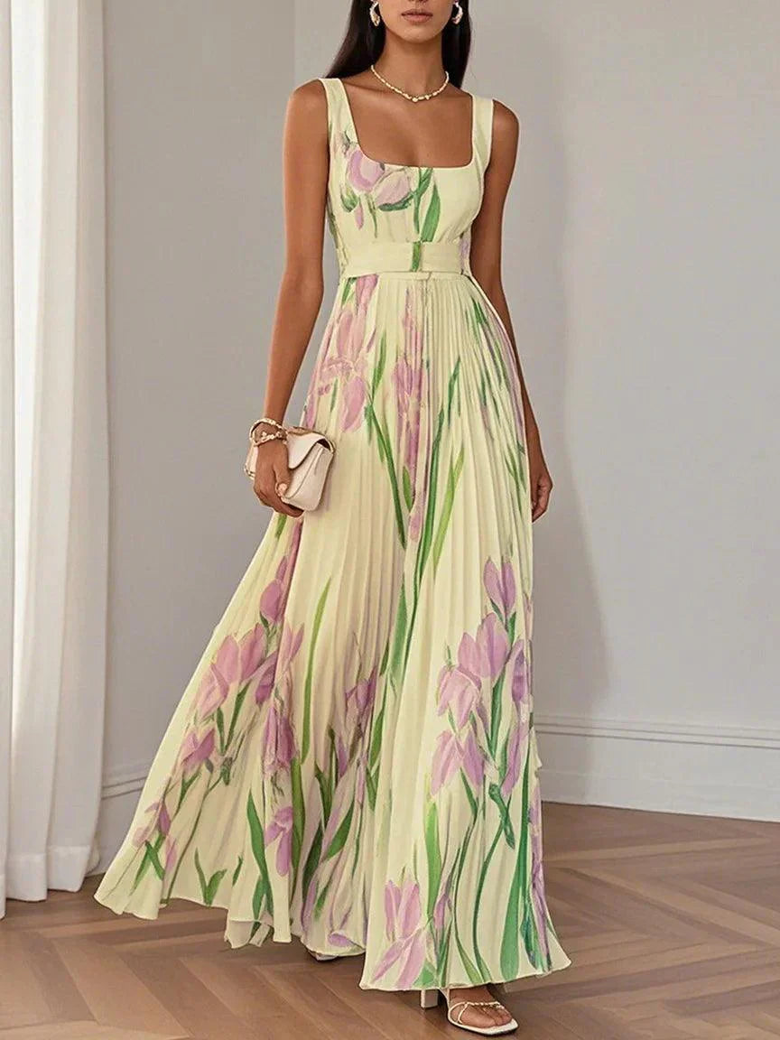 Yara™ | Robe maxi plissée en chiffon