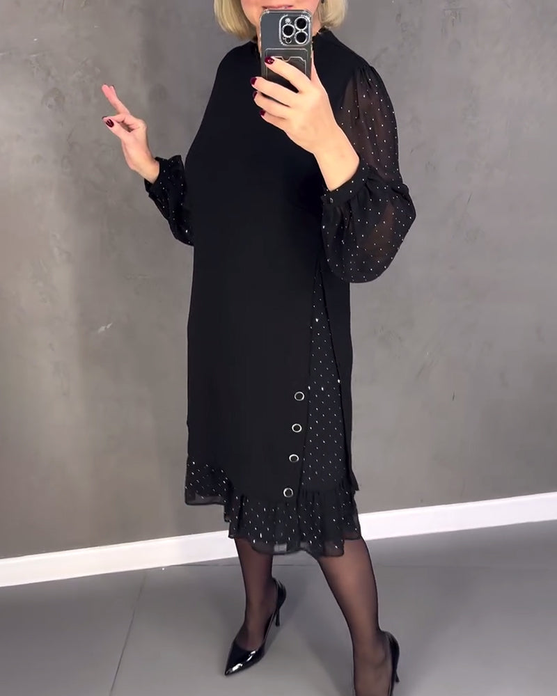 ELIANA | Robe Élégante avec Manches Transparentes et Coupe Flatteuse pour les Occasions d'Automne