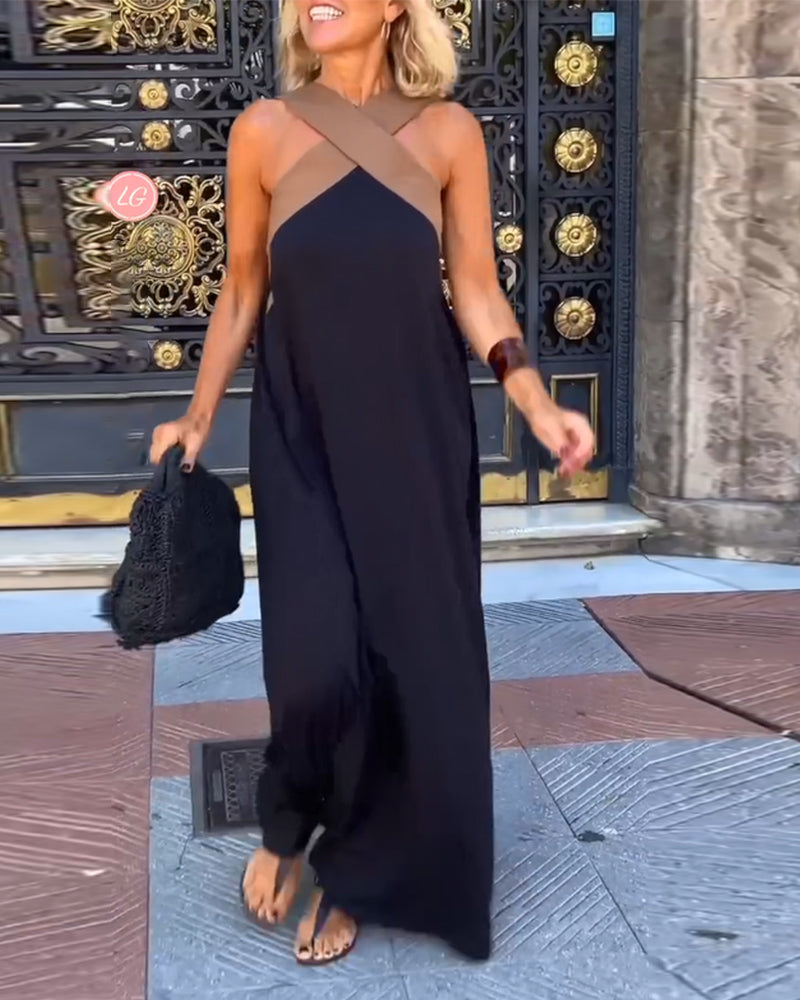 SIENNA | Robe Élégante avec Dos Exposé et Col à la Mode