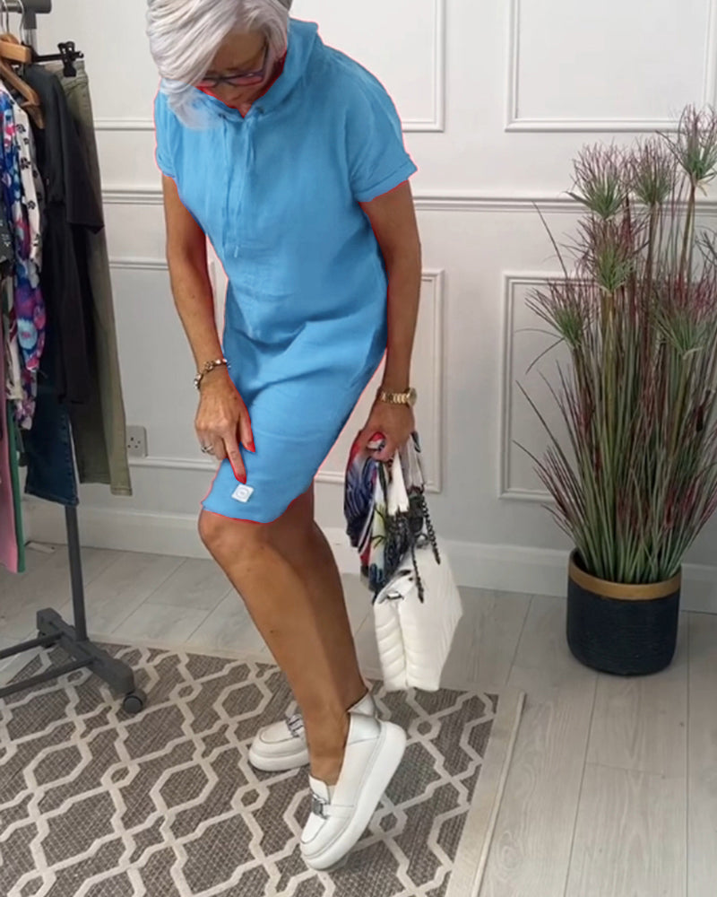 INES | Robe décontractée avec capuche et manches courtes parfaite pour l'été
