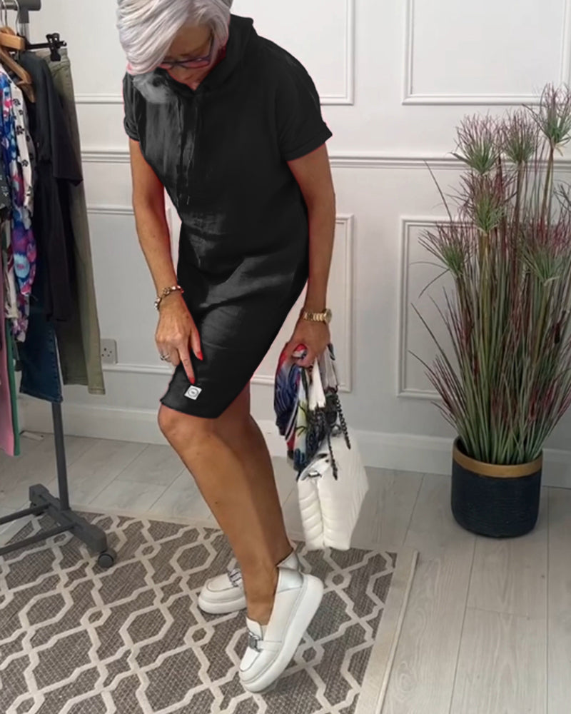 INES | Robe décontractée avec capuche et manches courtes parfaite pour l'été
