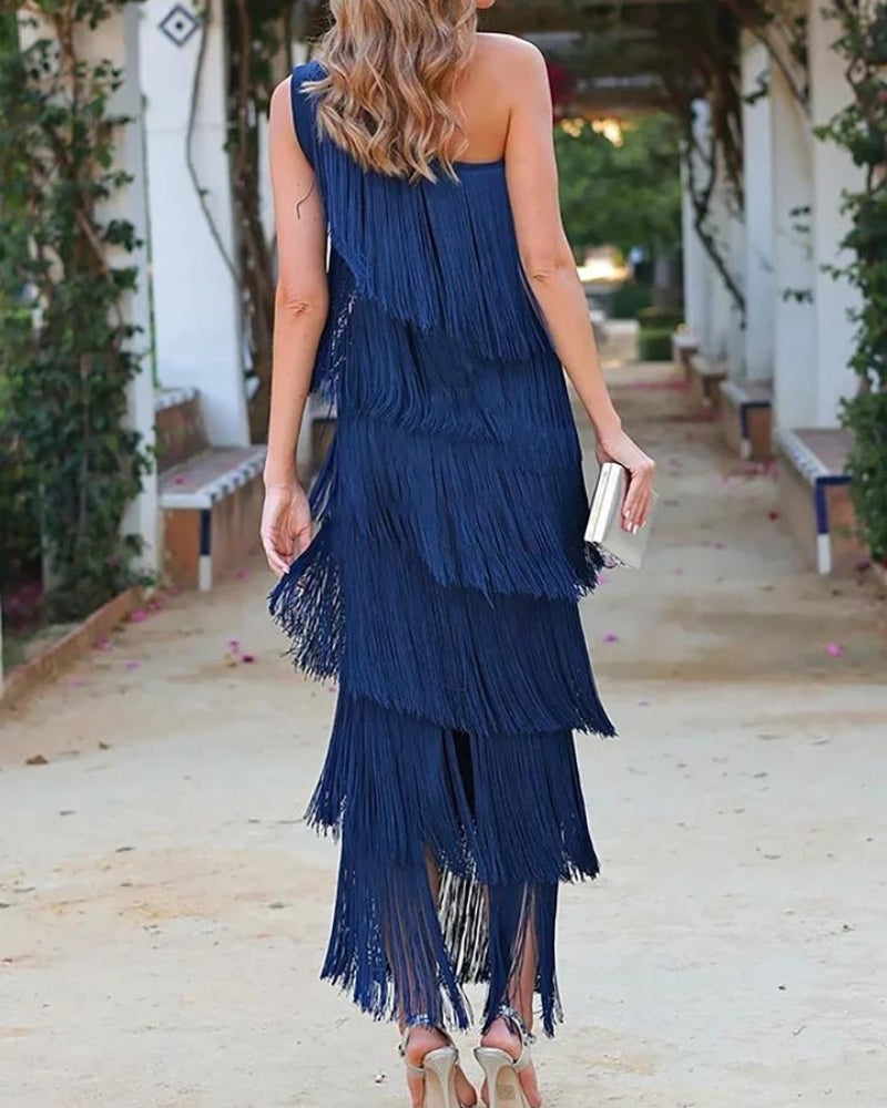 Lauren | Robe Élégante et Raffinée avec Franges