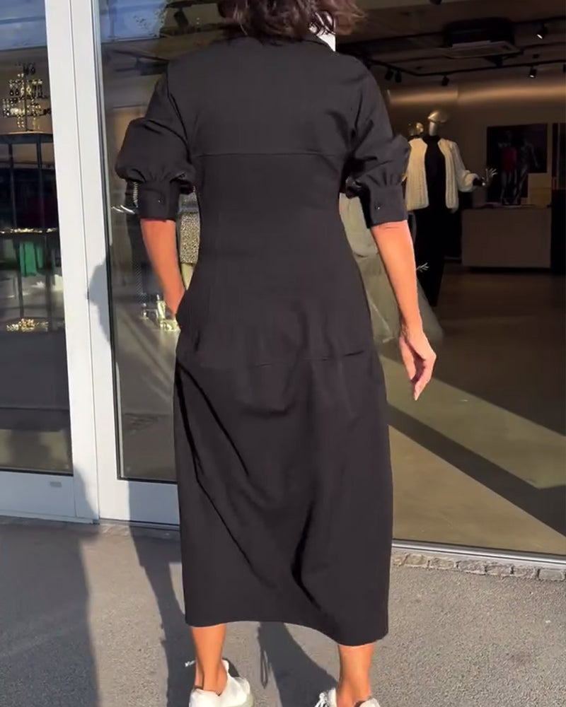 CATERINA | Robe Midi avec Ligne Élégante et Confort Maximum du Matin au Soir
