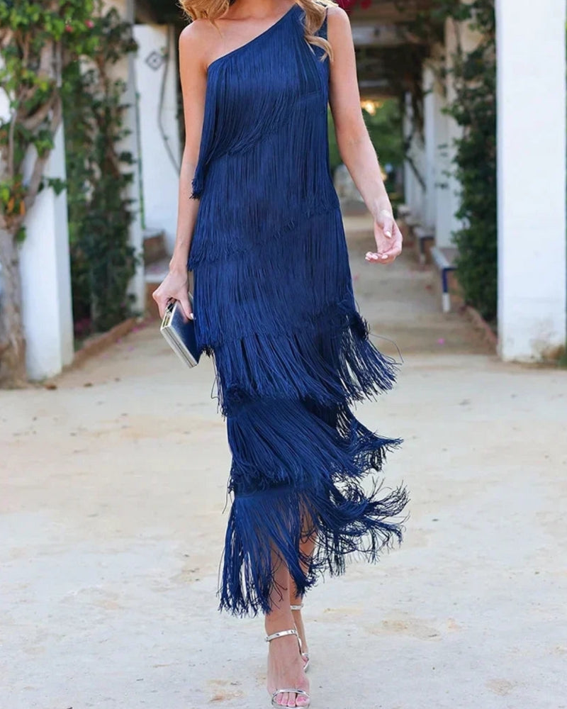 Lauren | Robe Élégante et Raffinée avec Franges
