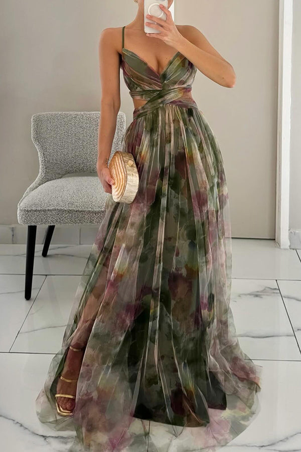 FLORELLA | Robe Maxi Bohème avec Imprimé Floral Romantique