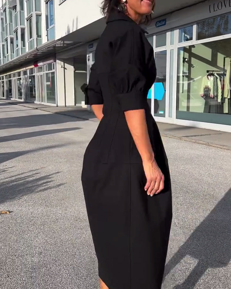 CATERINA | Robe Midi avec Ligne Élégante et Confort Maximum du Matin au Soir