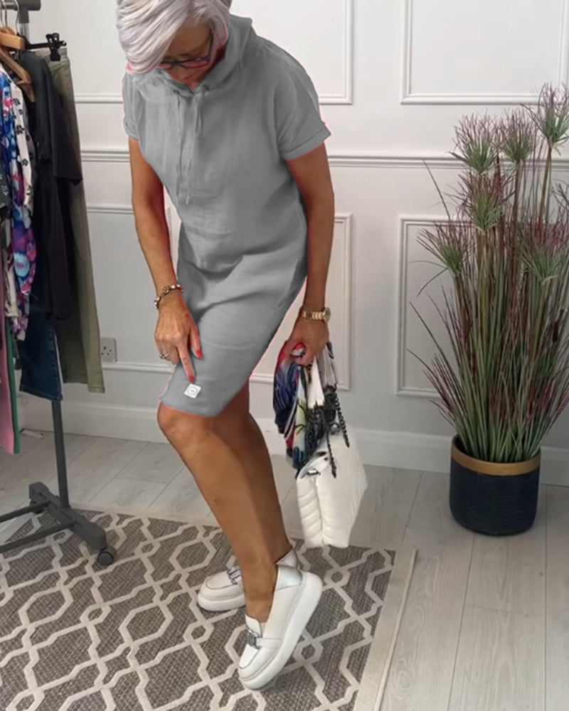 INES | Robe décontractée avec capuche et manches courtes parfaite pour l'été