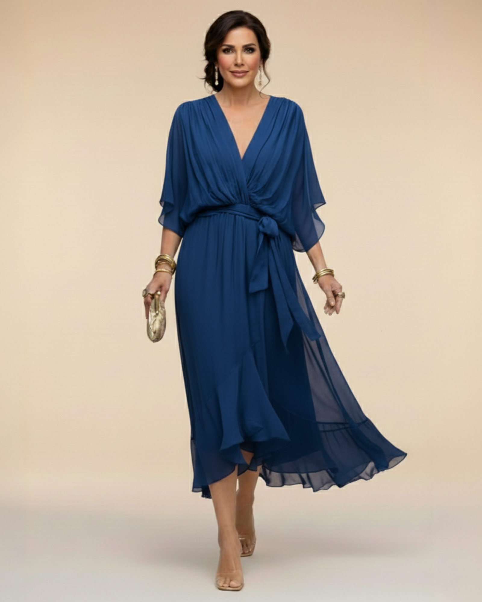 Julieta | Robe en chiffon décolleté en V