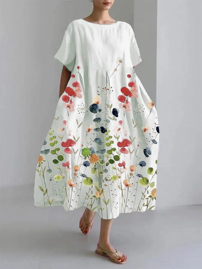 LILIANA | Robe Longue Décontractée avec Liberté de Mouvement et Style Floral pour les Jours d'Été