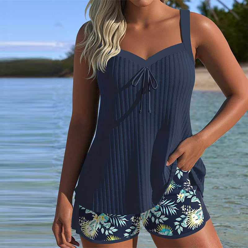 Rocío™ | Tankini à rayures avec culotte deux pièces