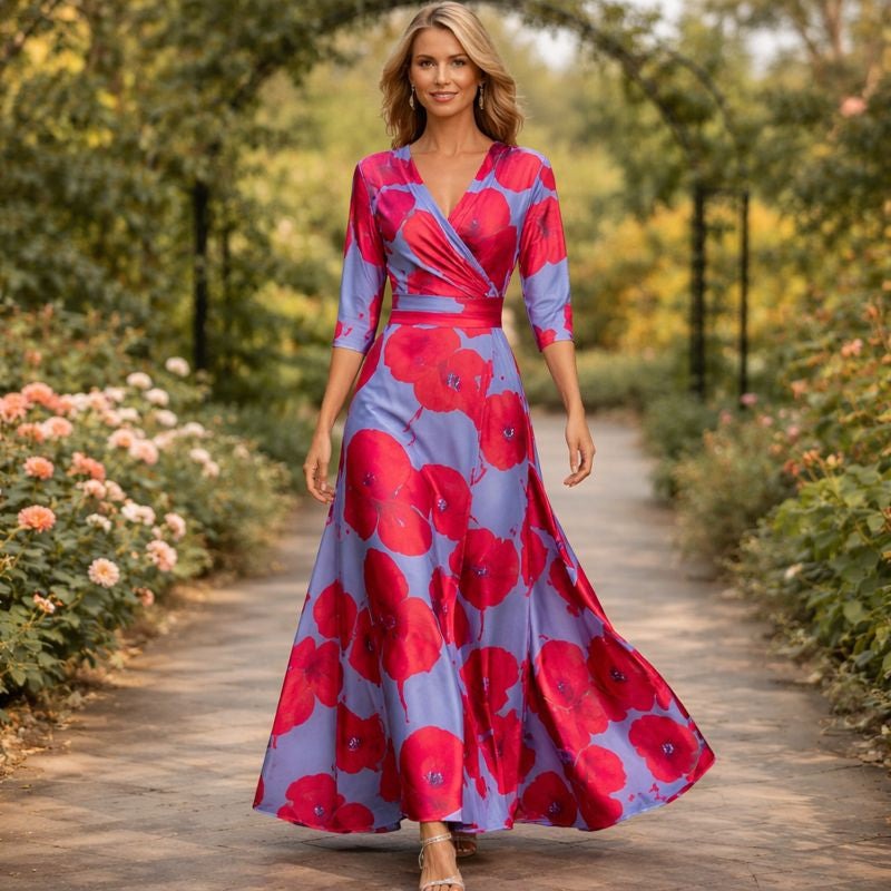 Fleur™ | Robe Fleurie Élégante à Col en V