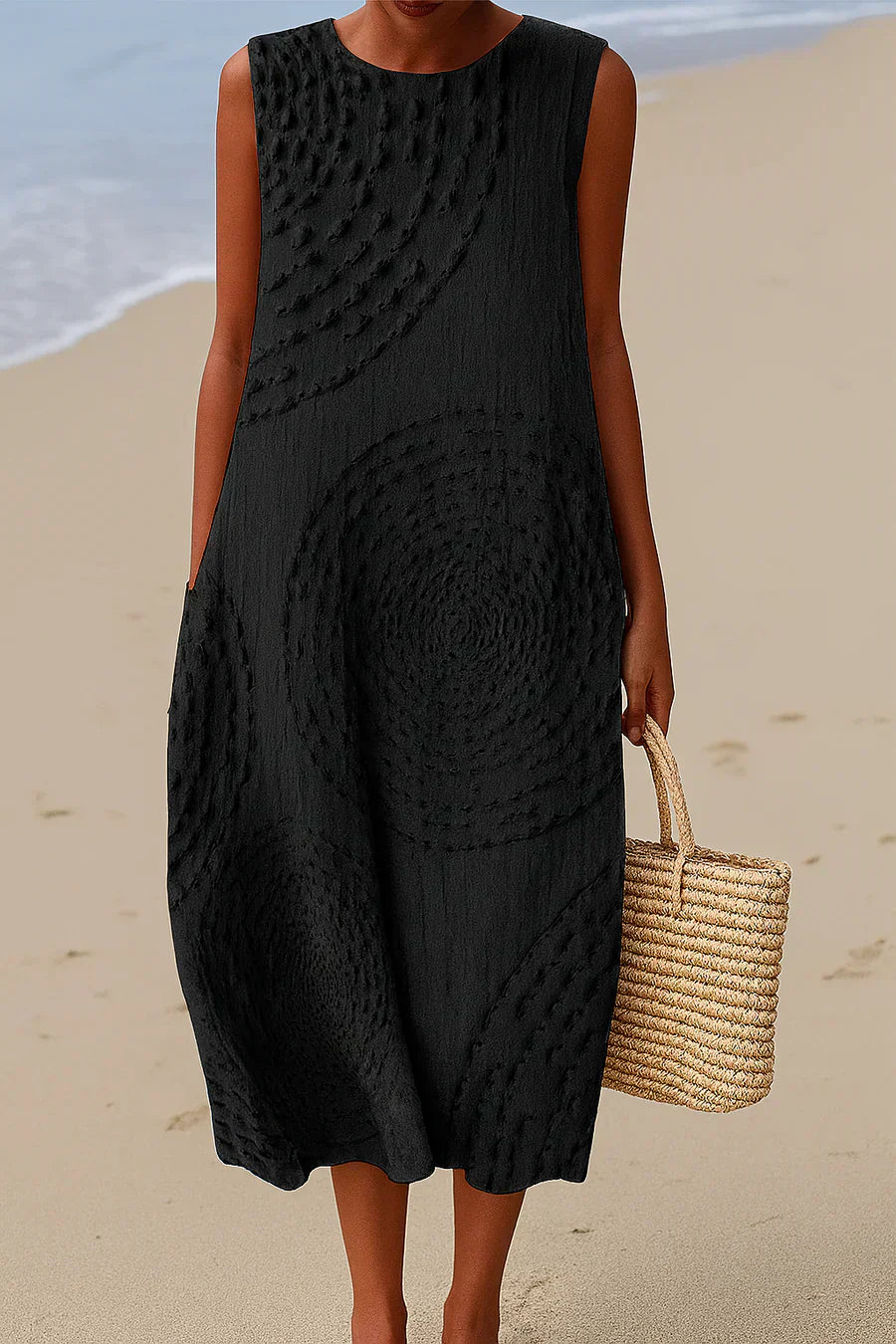 ELARA™ | ROBE CASUAL AVEC IMPRIMÉ MOULINÉ