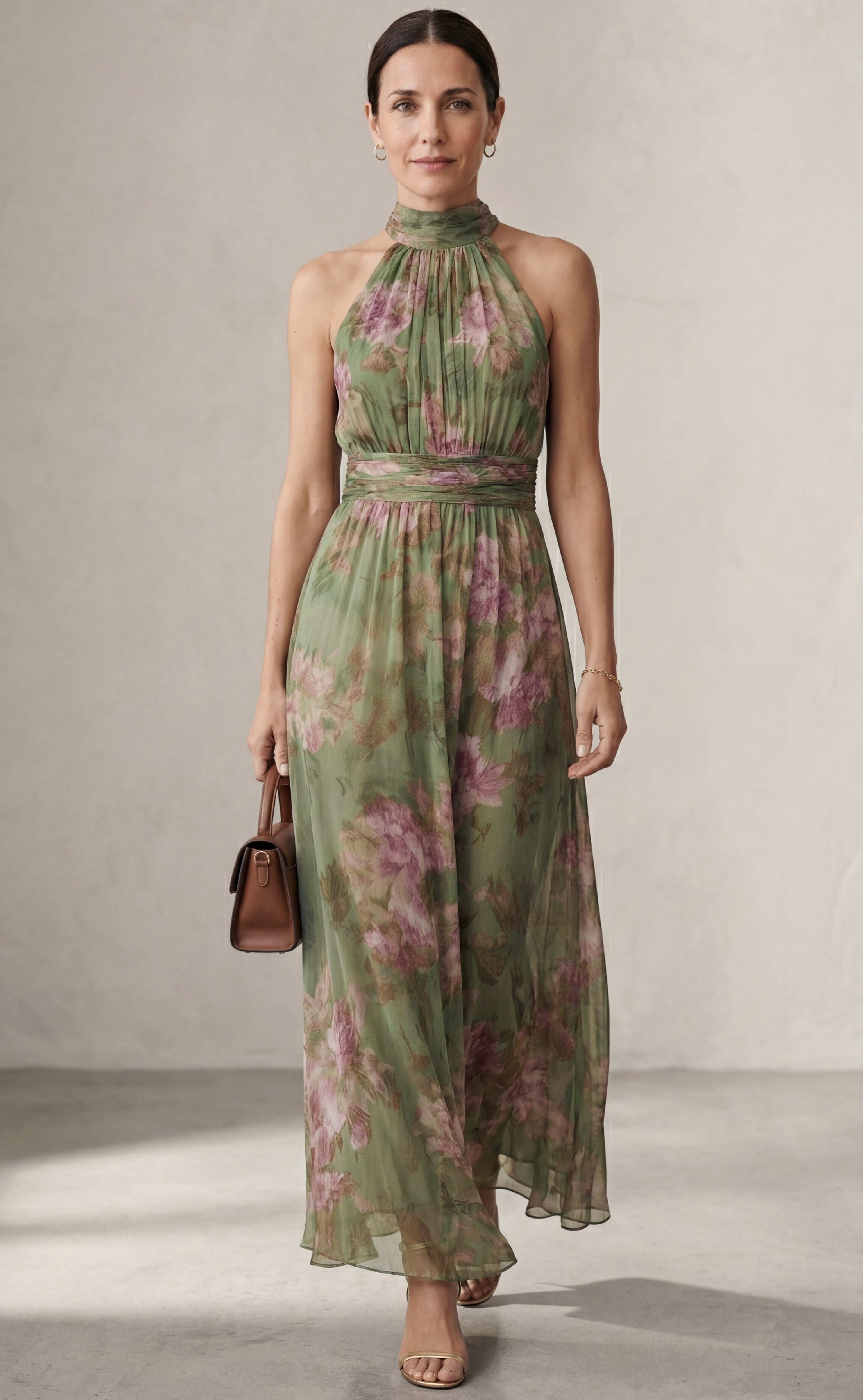 Livia | Robe maxi halter florale élégante