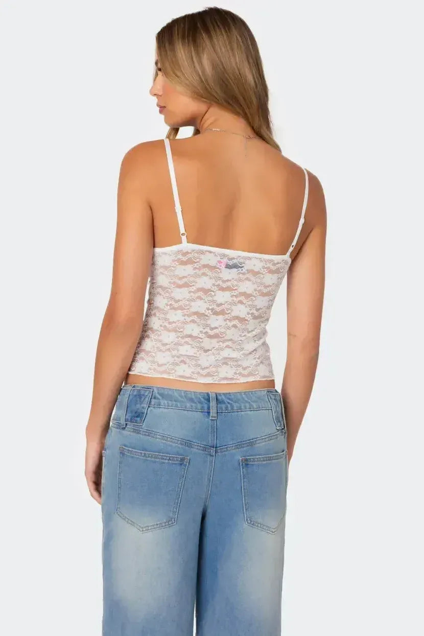Lara™ – Top Transparent en Dentelle