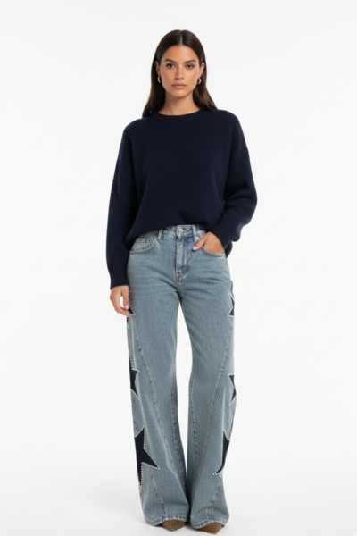 Ferrier™| Jean Casual Coupe Droite à Étoiles