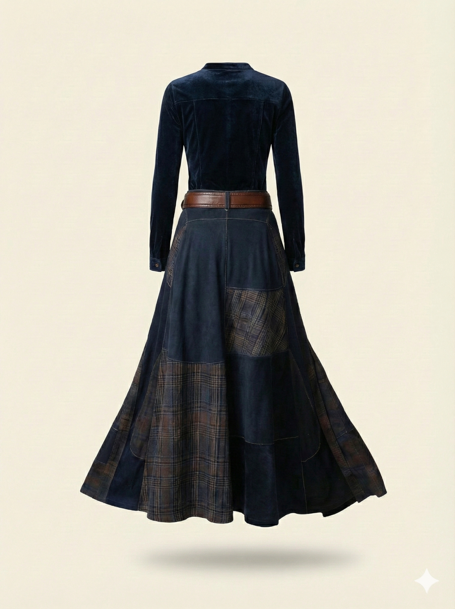 Mireille™ | Robe longue en daim avec ceinture