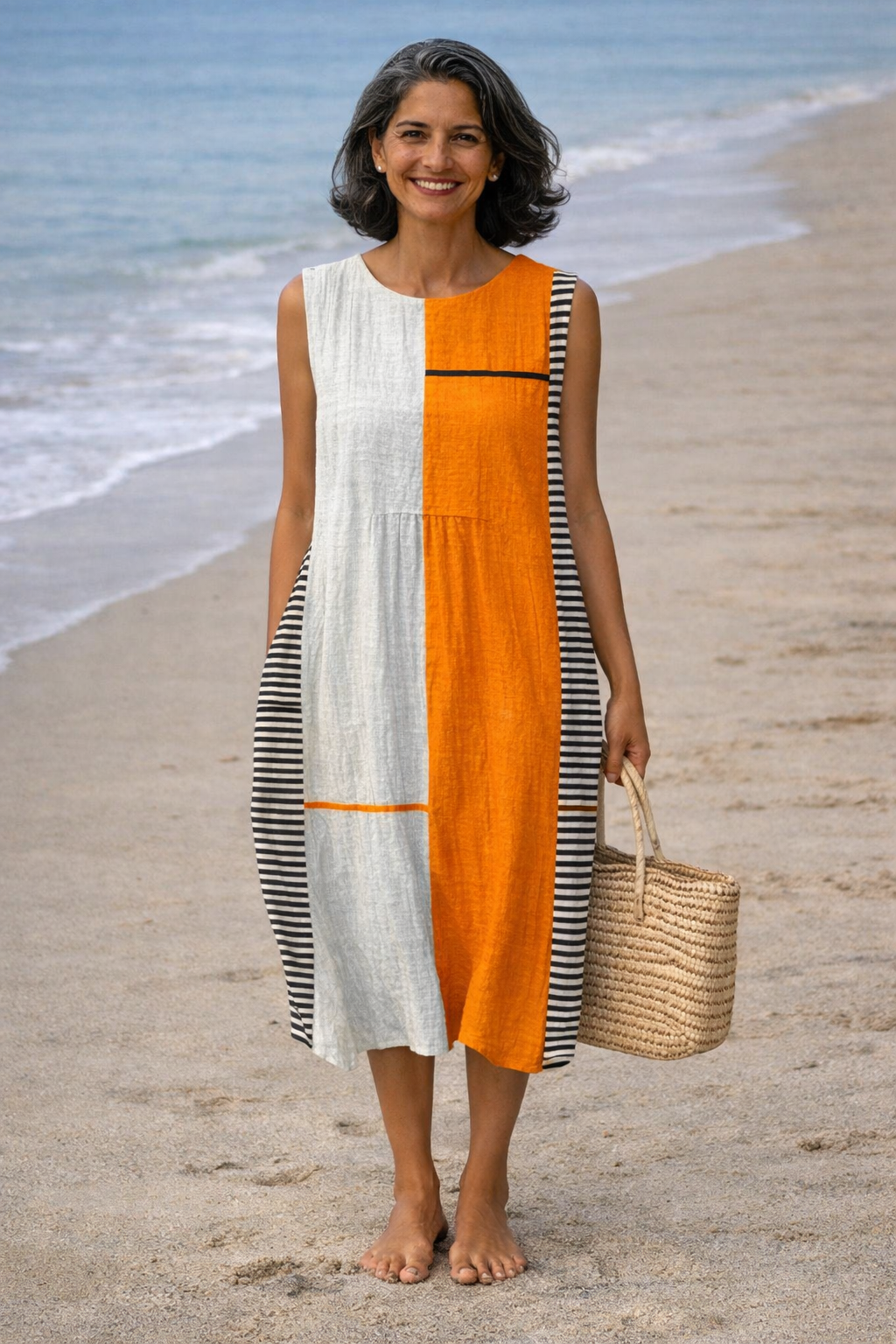 Maya | Robe Midi Rayée