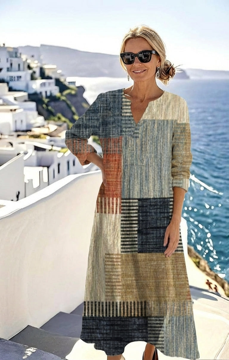 Marie™ | Robe à col rond et imprimé