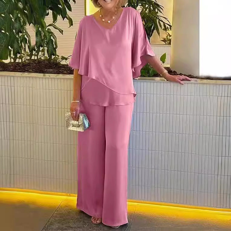 Martha | Ensemble de deux pièces avec pantalon à jambes larges