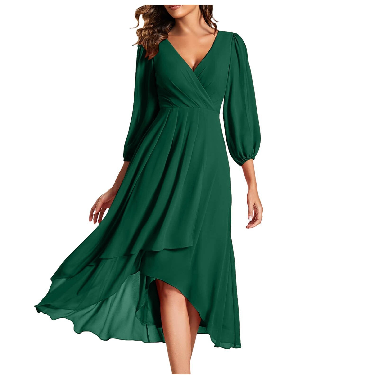 AURORA | Robe asymétrique avec décolleté en V et jupe fluide pour une élégance moderne