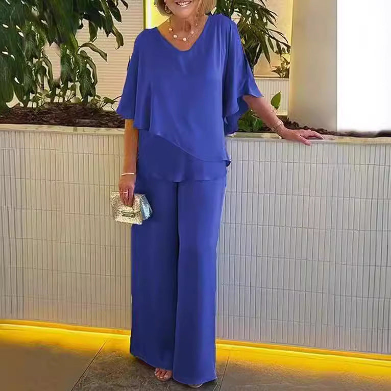 Martha | Ensemble de deux pièces avec pantalon à jambes larges