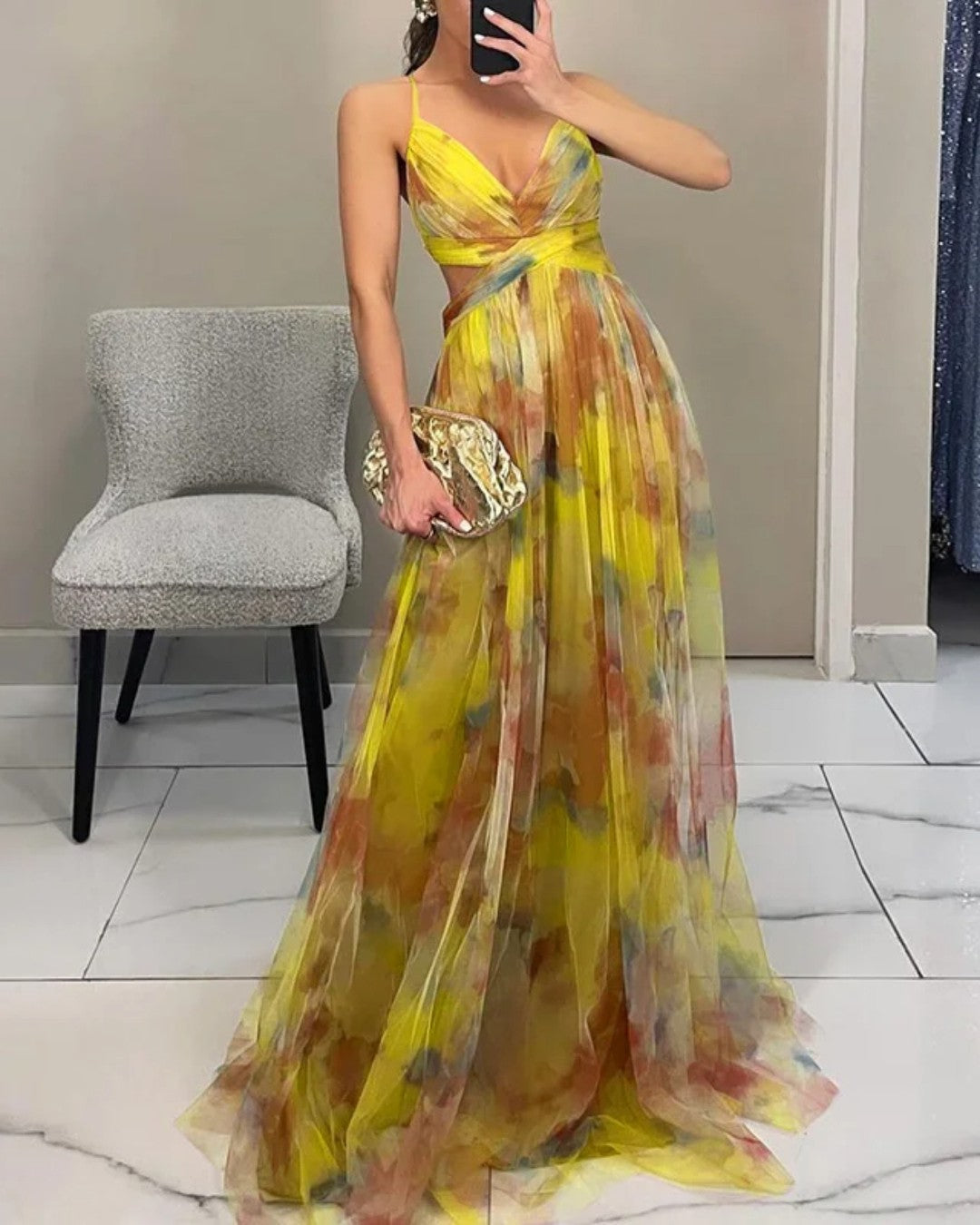 Giselle - robe longue avec imprimé floral