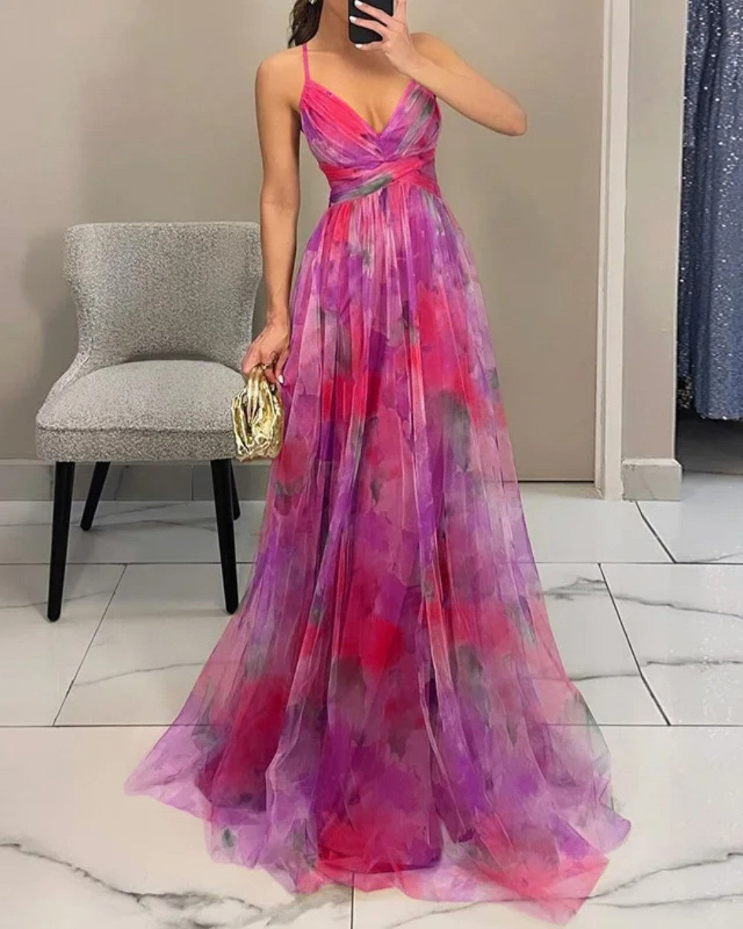 Giselle - robe longue avec imprimé floral