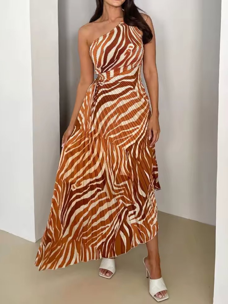 Elin™ | Robe imprimée plissée vibrante