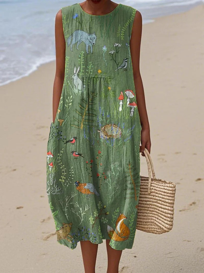 Robe imprimée brise d'été