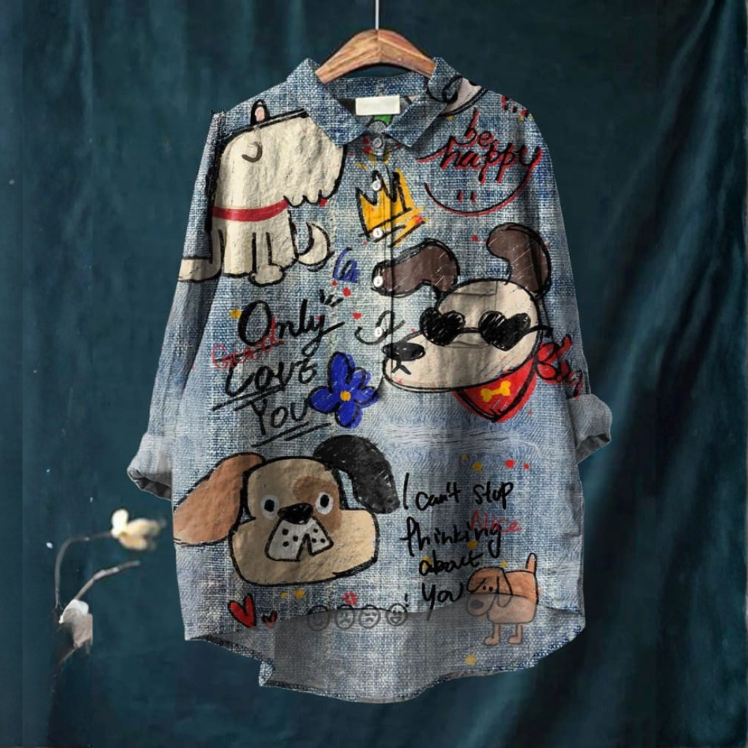 Ophelia™ | Blouse en Lin Intemporelle avec Imprimé