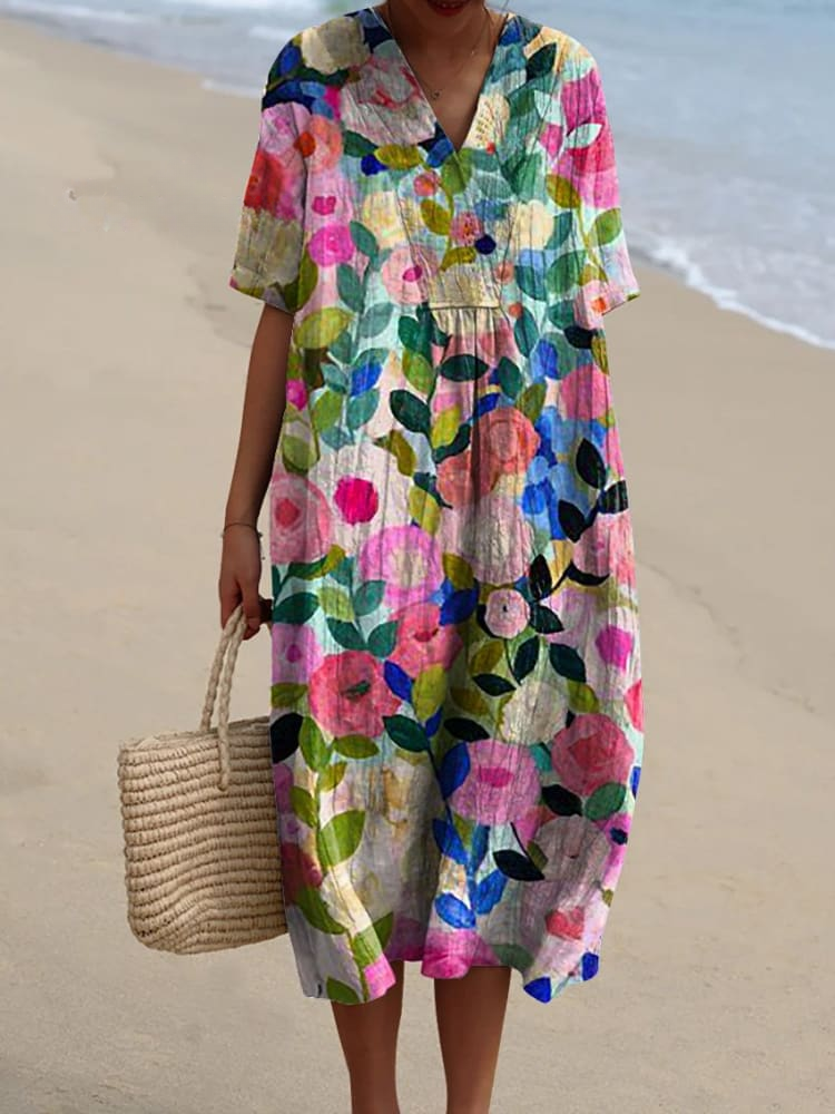 Robe imprimée brise d'été