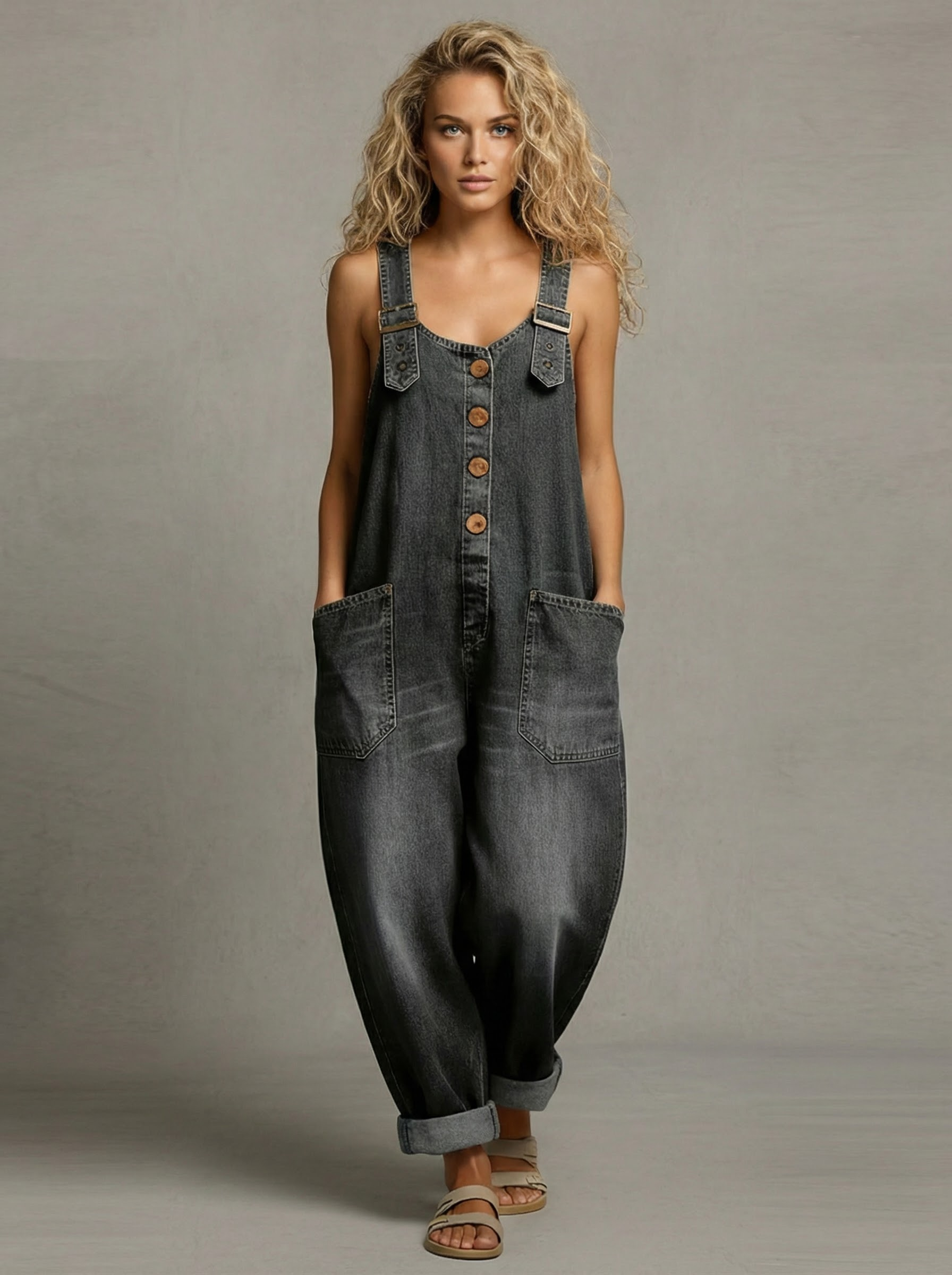 Lexi™ | Combinaison en jean décontractée à boucle ajustable