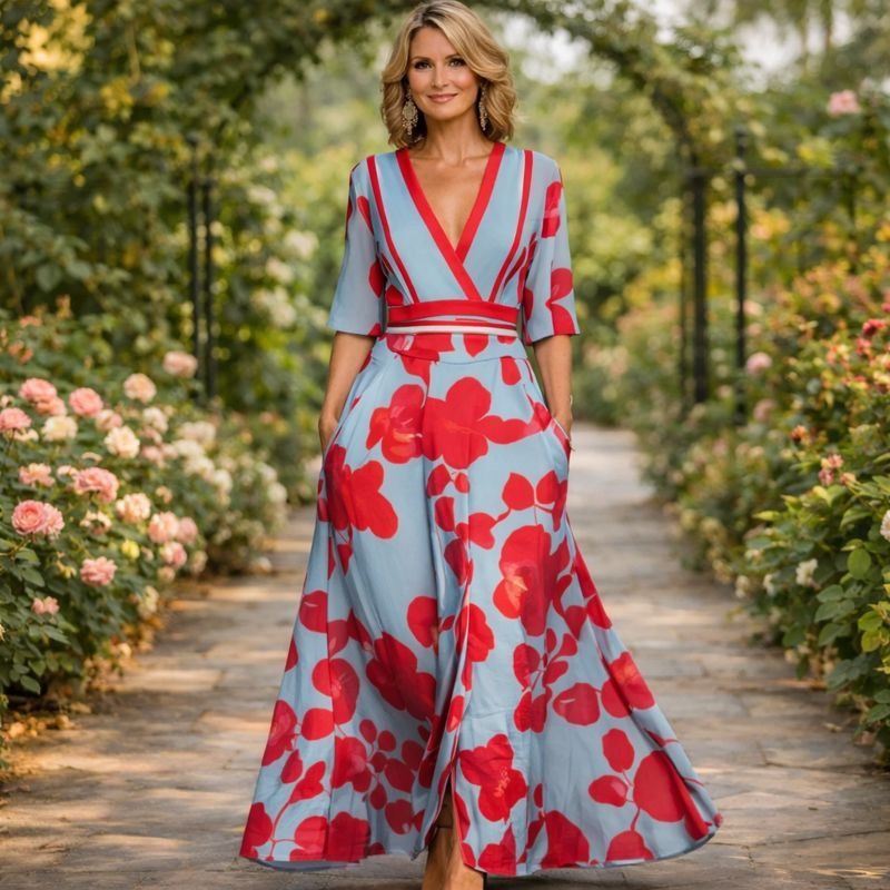 Mila™ | Robe maxi fluide à col en V